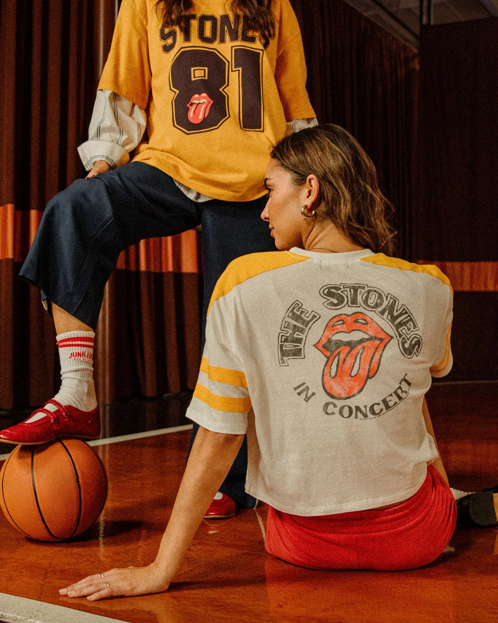Stones Striped Cropped Tee