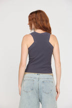 Player Racerback Rib Tank-Charcoal