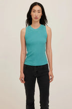 Player Racerback Rib Tank-Island Teal
