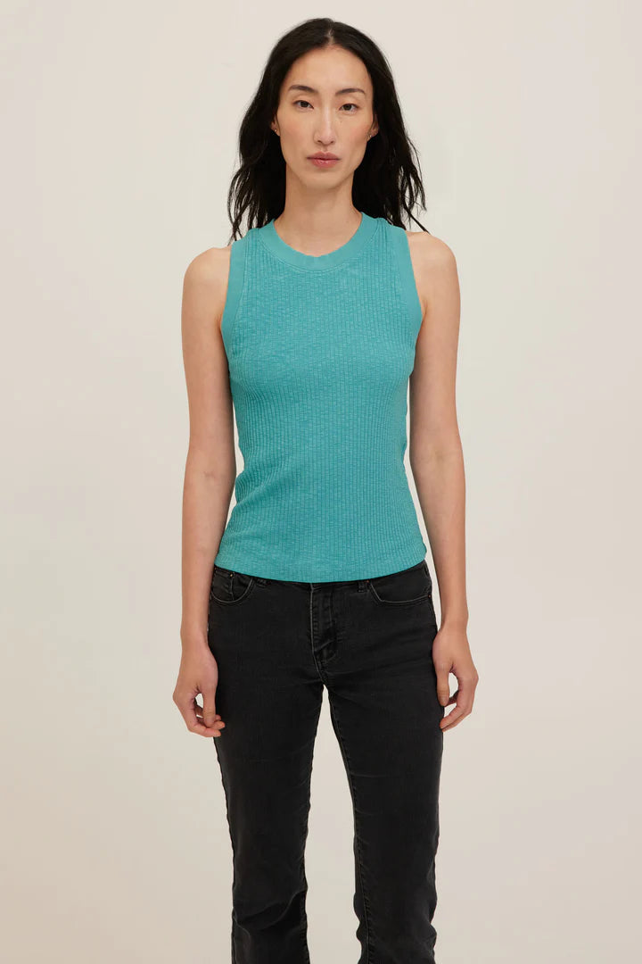Player Racerback Rib Tank-Island Teal