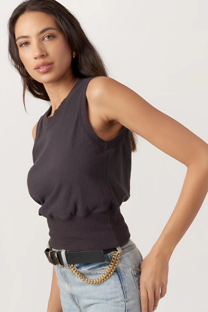 Keep It Casual Heathered Cozy Vest-Black