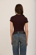 Grifith Rib Baby Tee-Dark Mocha