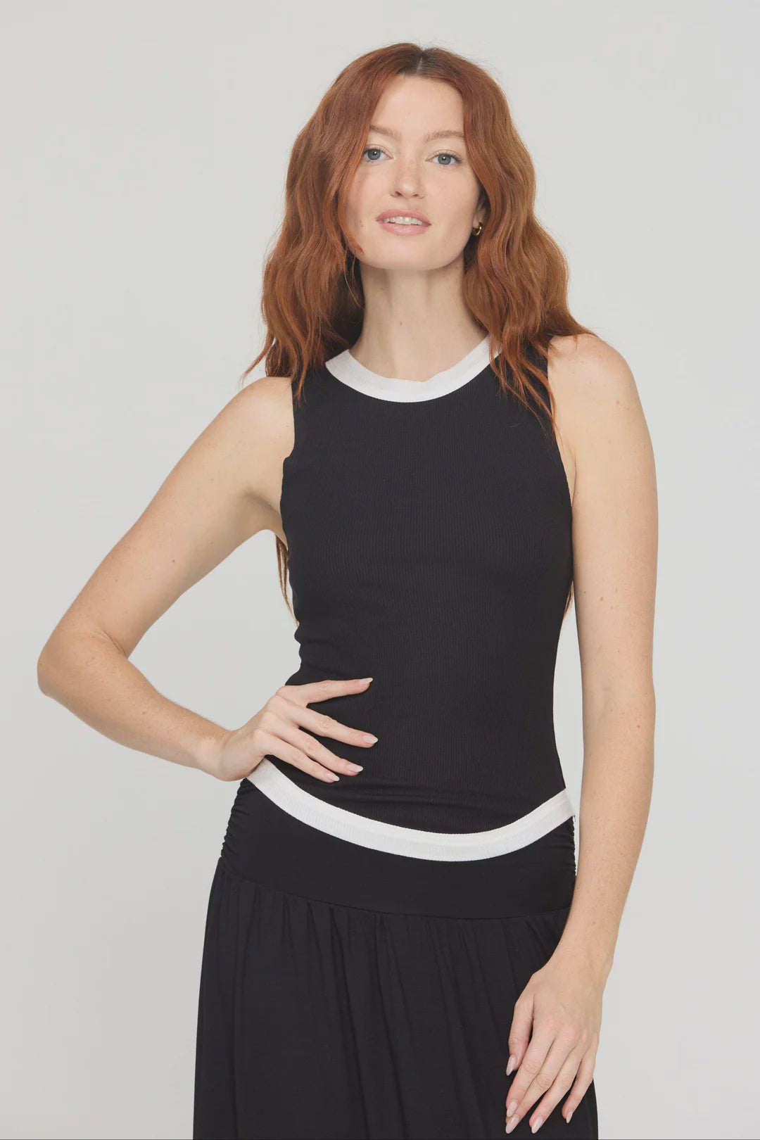 Marine Color Blocked Rib Tank