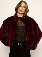 Everest Fur Bomber Bordeaux