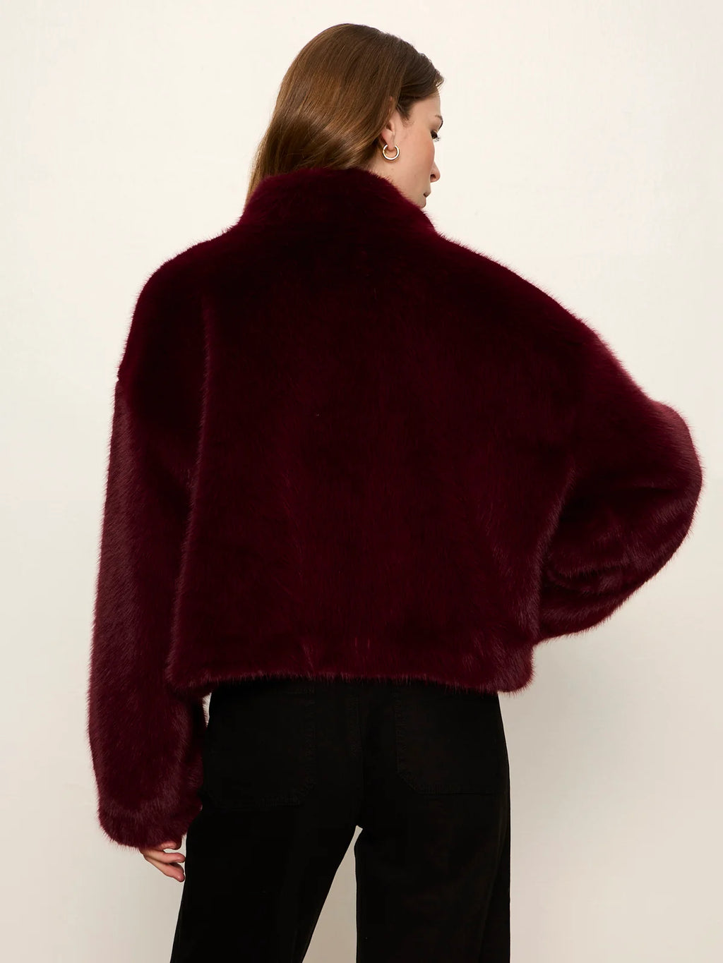Everest Fur Bomber Bordeaux