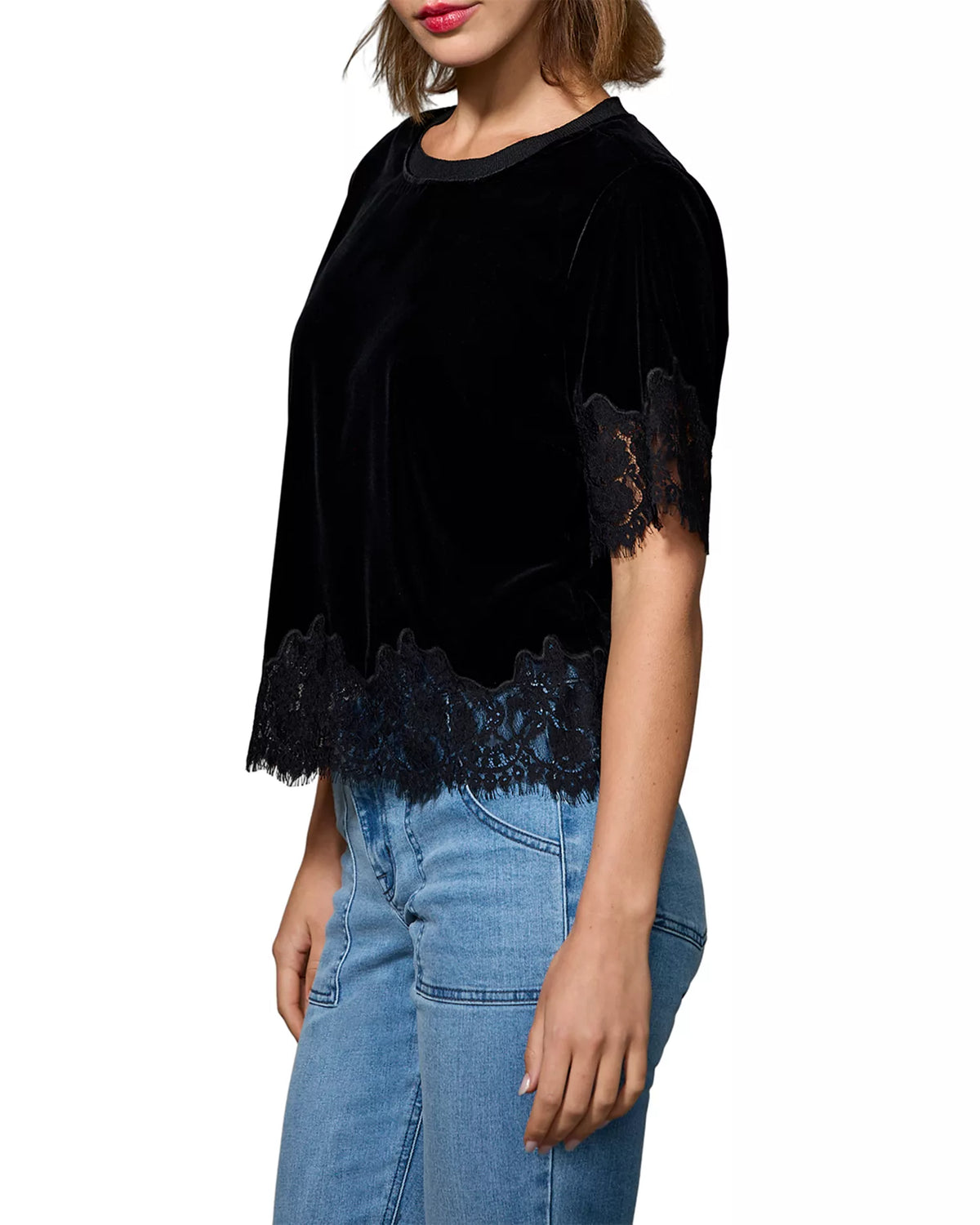 One Of A Kind Velvet Lace Top