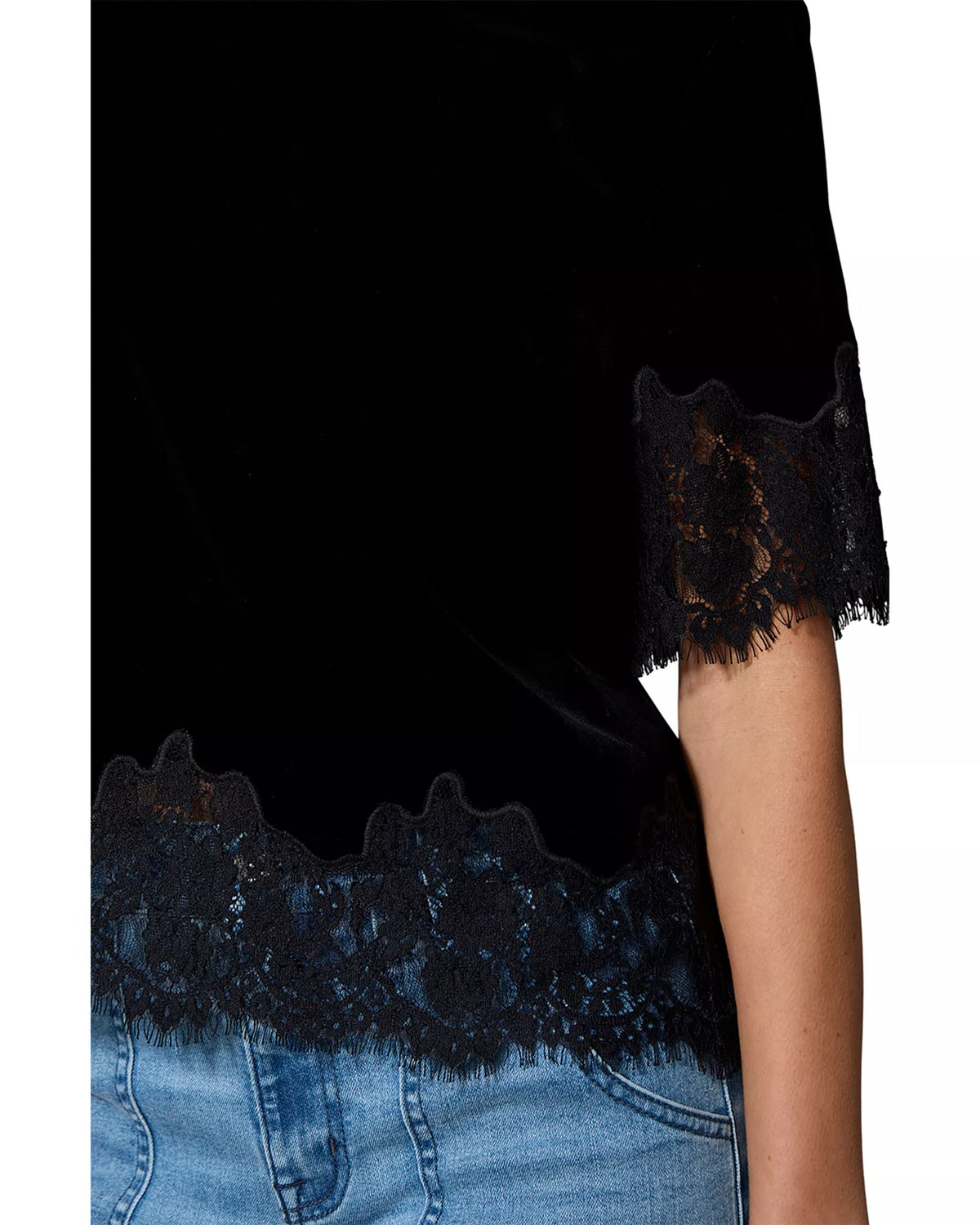 One Of A Kind Velvet Lace Top