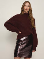 Kacy Ribbed Sweater Bordeaux