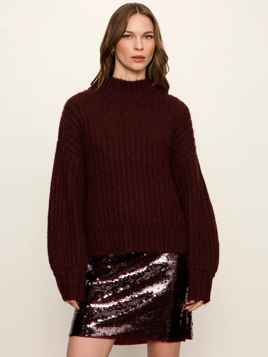 Kacy Ribbed Sweater Bordeaux