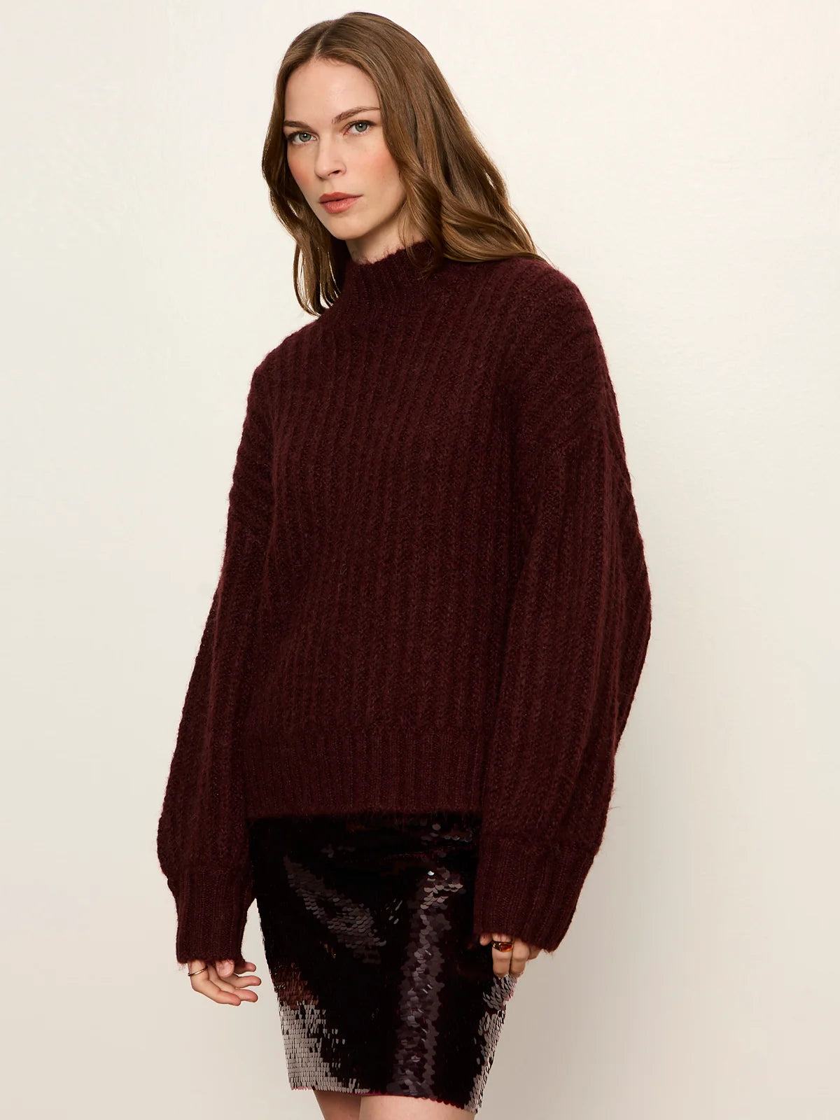Kacy Ribbed Sweater Bordeaux