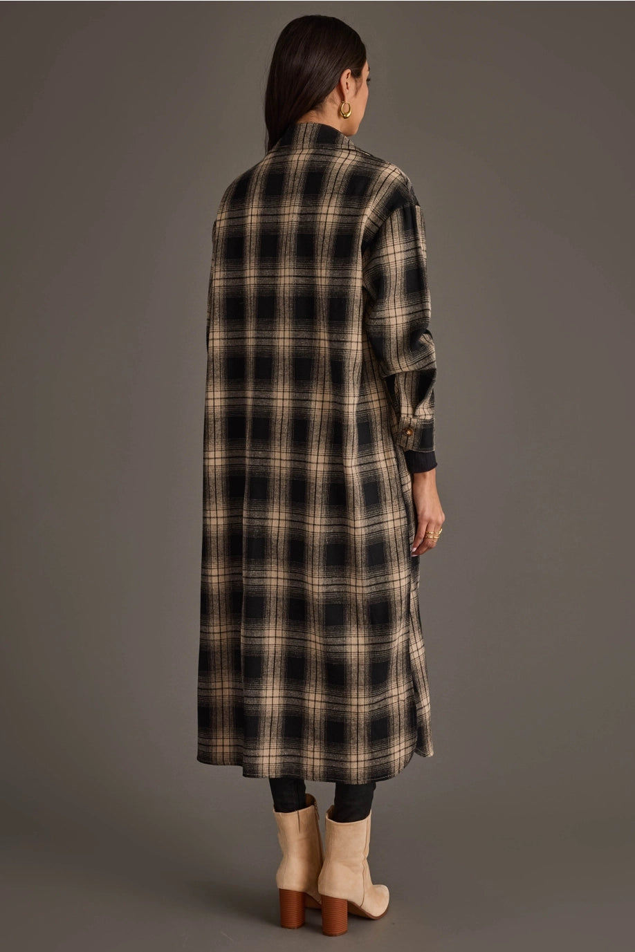 Plaid Long Lightweight Jacket
