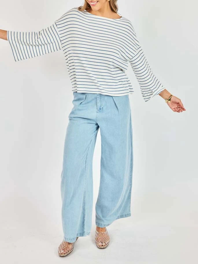 Memento Stripe Long Sleeve Top