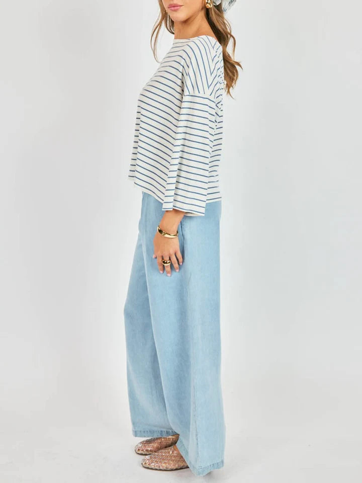 Memento Stripe Long Sleeve Top