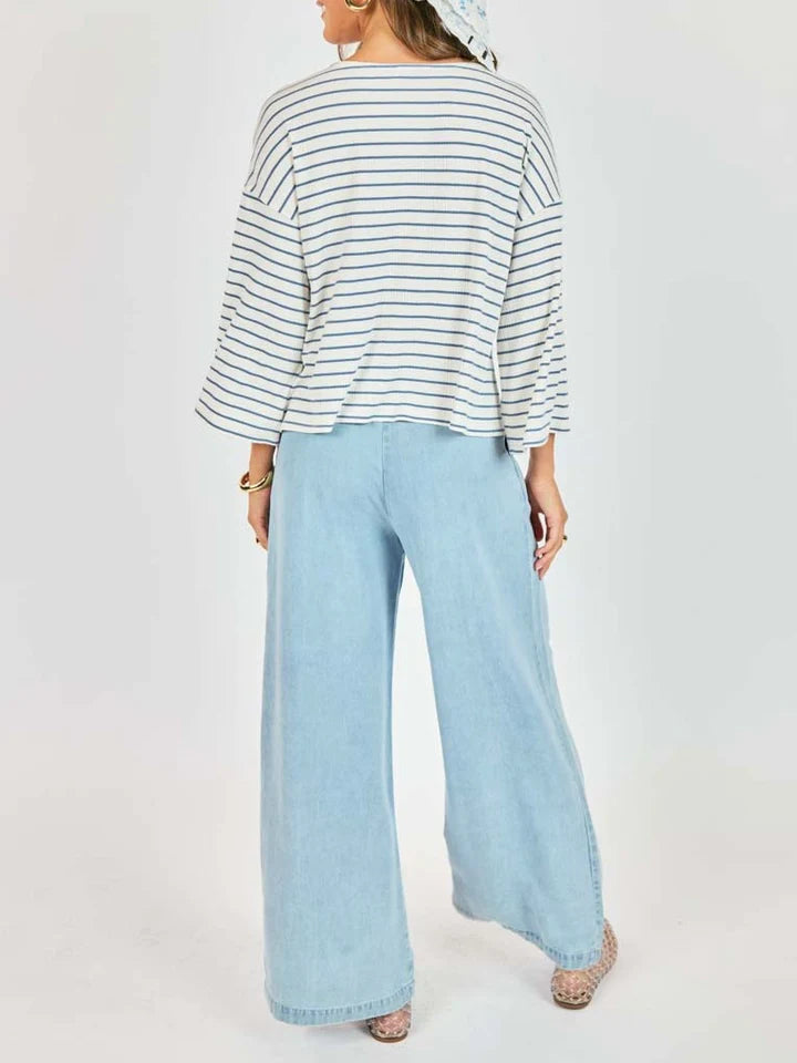 Memento Stripe Long Sleeve Top