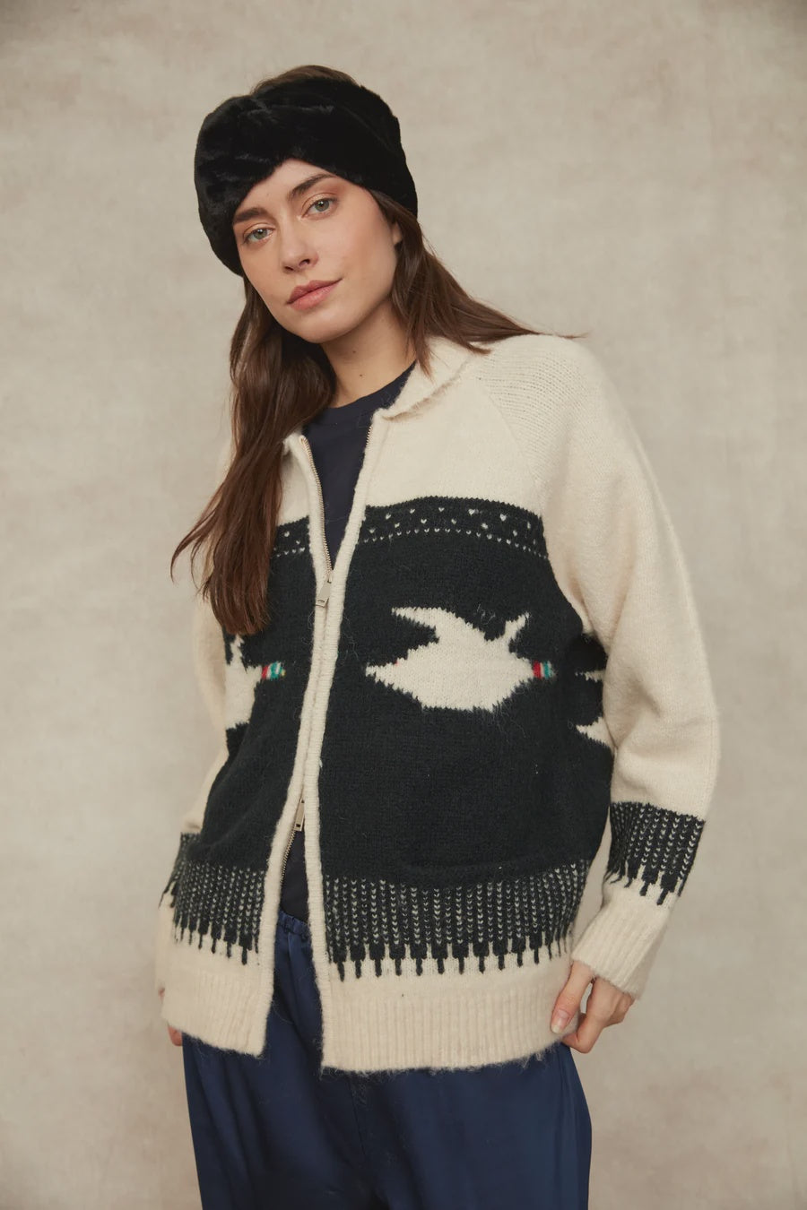 Taji Long Raglan Sleeve Cardigan