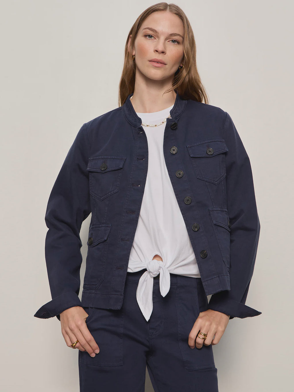 Ames Military Jacket-Navy Blazer