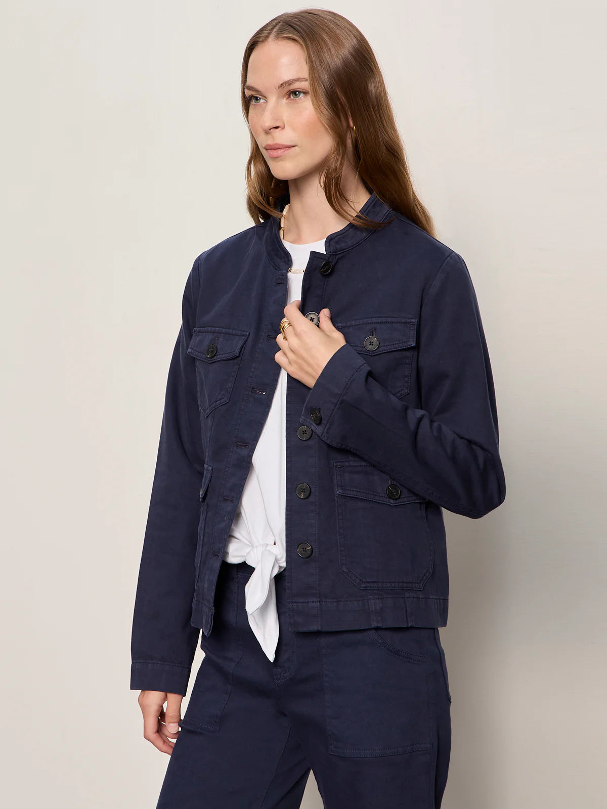 Ames Military Jacket-Navy Blazer