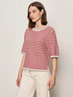 Sweater Tee Opal Raspberry Stripe