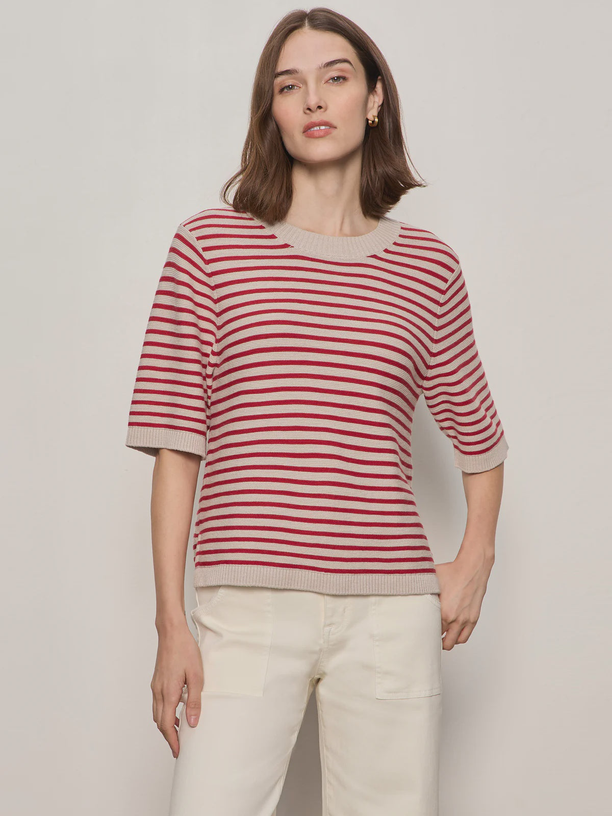 Sweater Tee Opal Raspberry Stripe