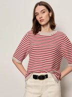 Sweater Tee Opal Raspberry Stripe