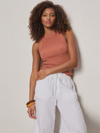 In The Mix Sweater Tank-Ancient Clay