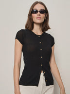 Soft Focus Ribbed Top