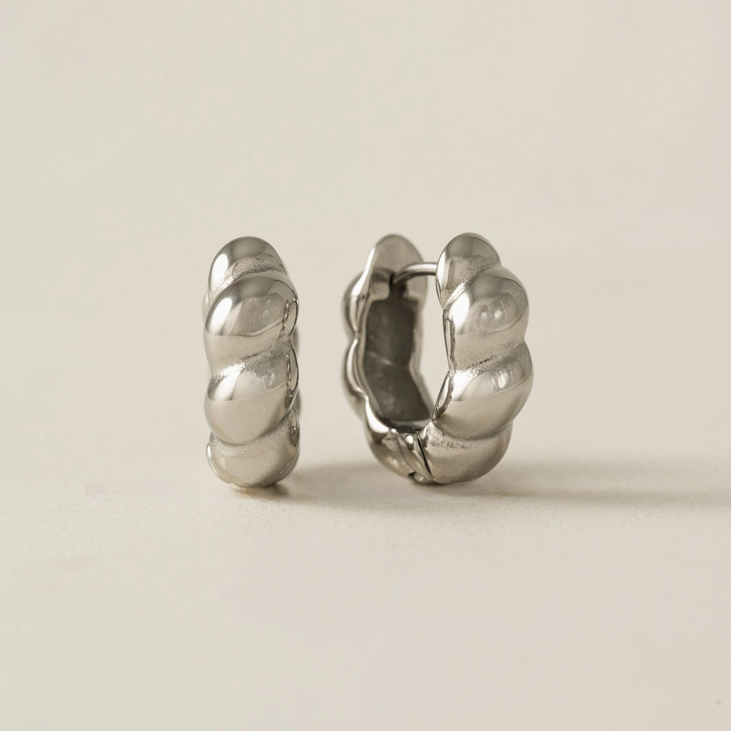 Croissant Puff Hoop Earrings