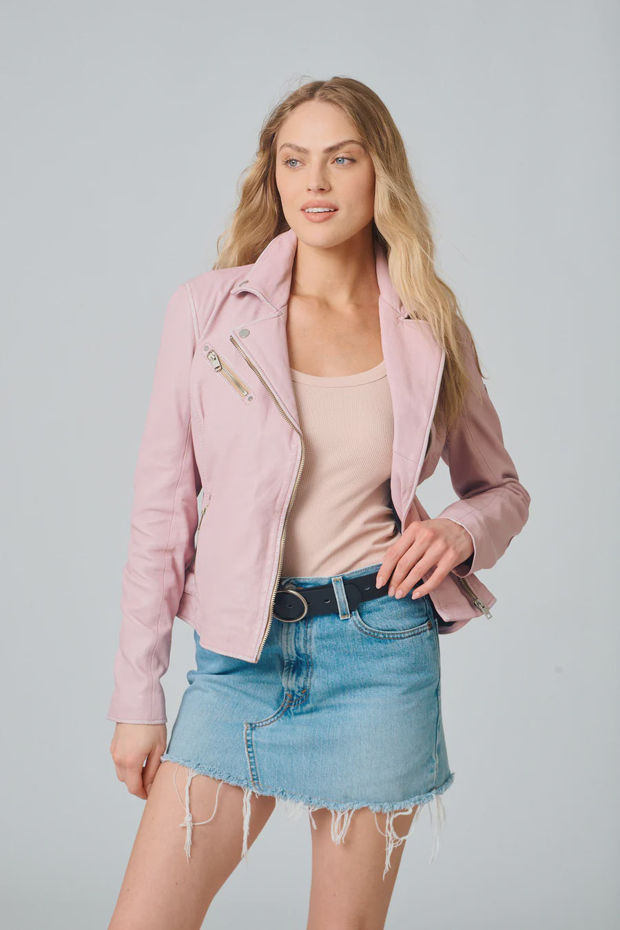 Sofia Jacket with Contrast Zip-Hibiscus Pink