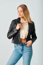 Cora Embroidered Front Zip Jacket