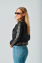 Cora Embroidered Front Zip Jacket