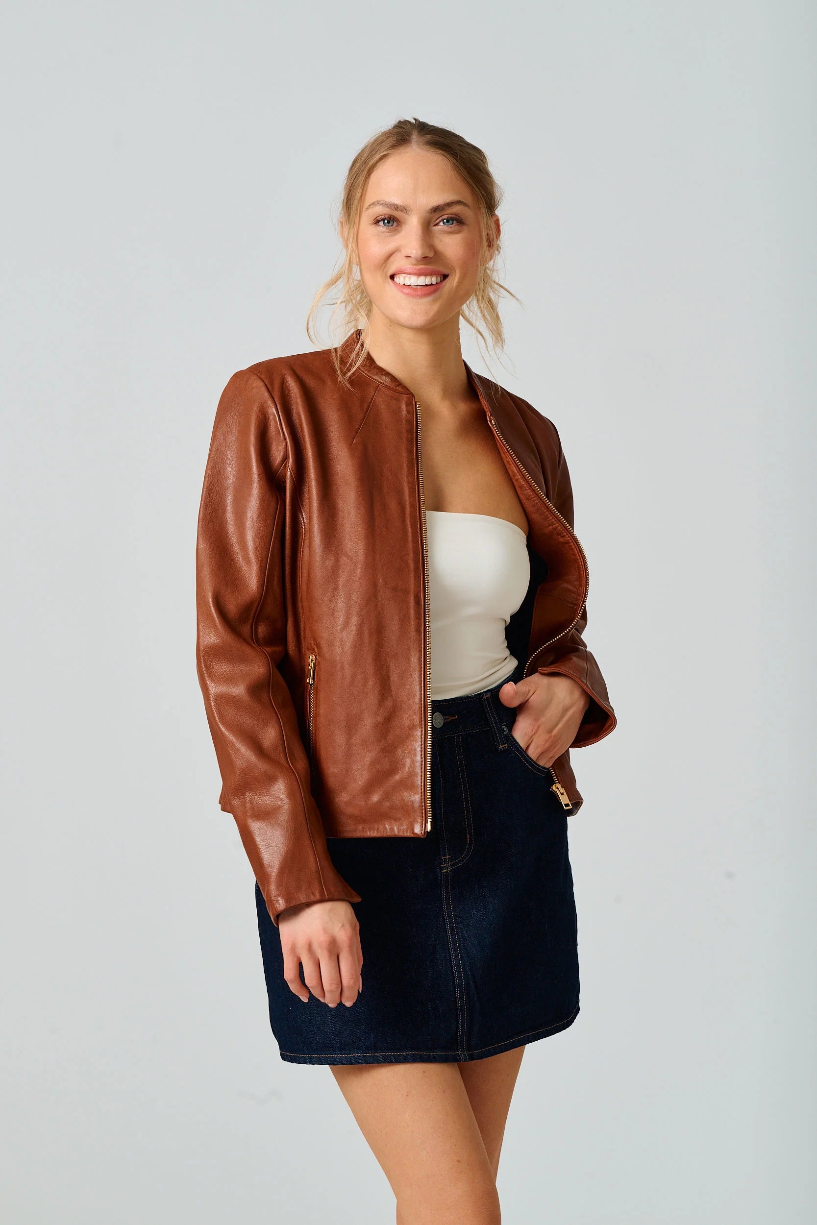Katharina RF Leather Jacket