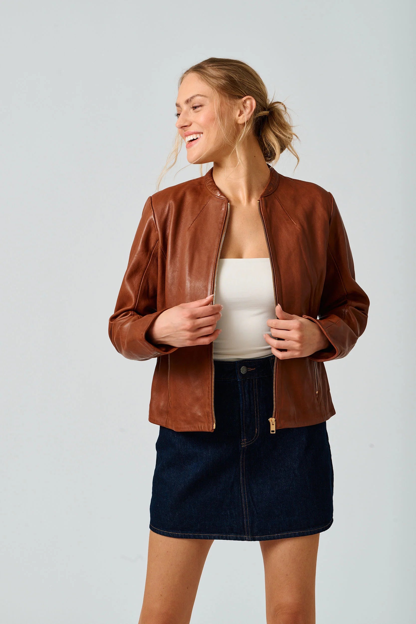 Katharina RF Leather Jacket