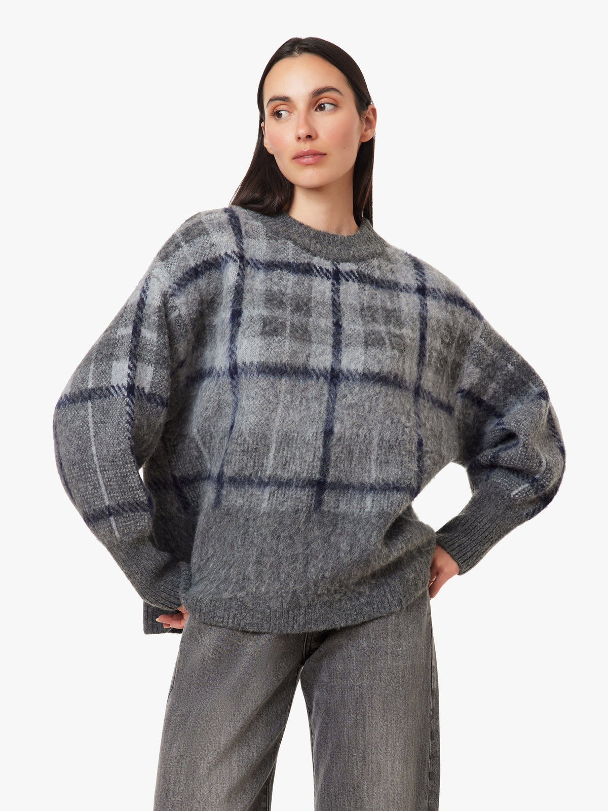 Brushed Plaid Sweater
