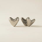 Heart Puff Hoop Earrings