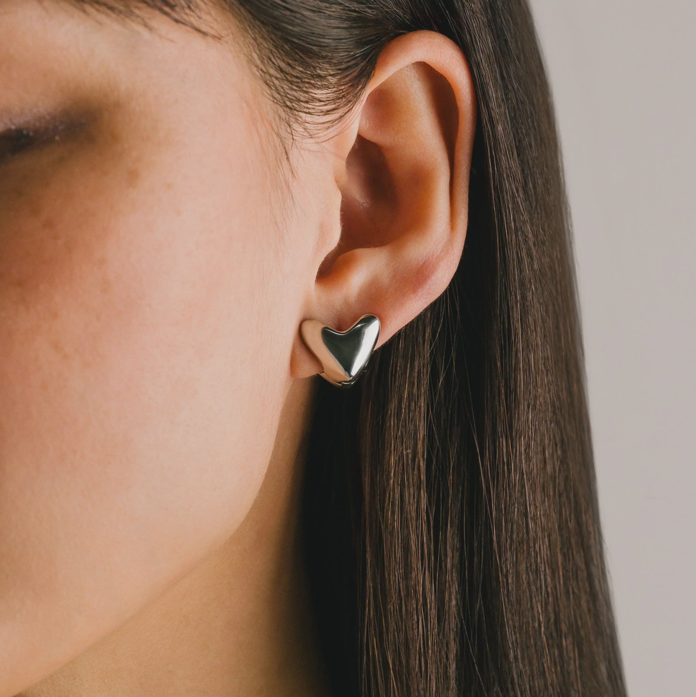 Heart Puff Hoop Earrings