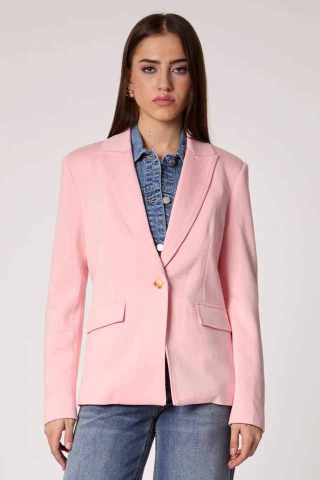 Helen Blazer With Denim Insert Pink