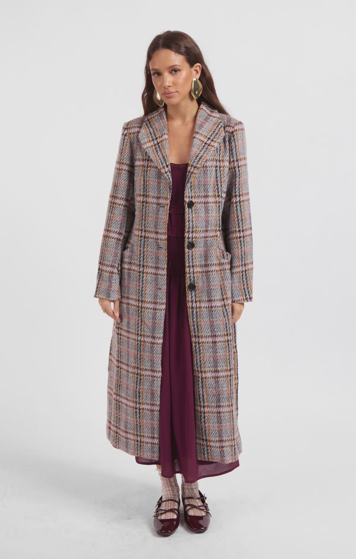 Flower Bed Plaid Coat