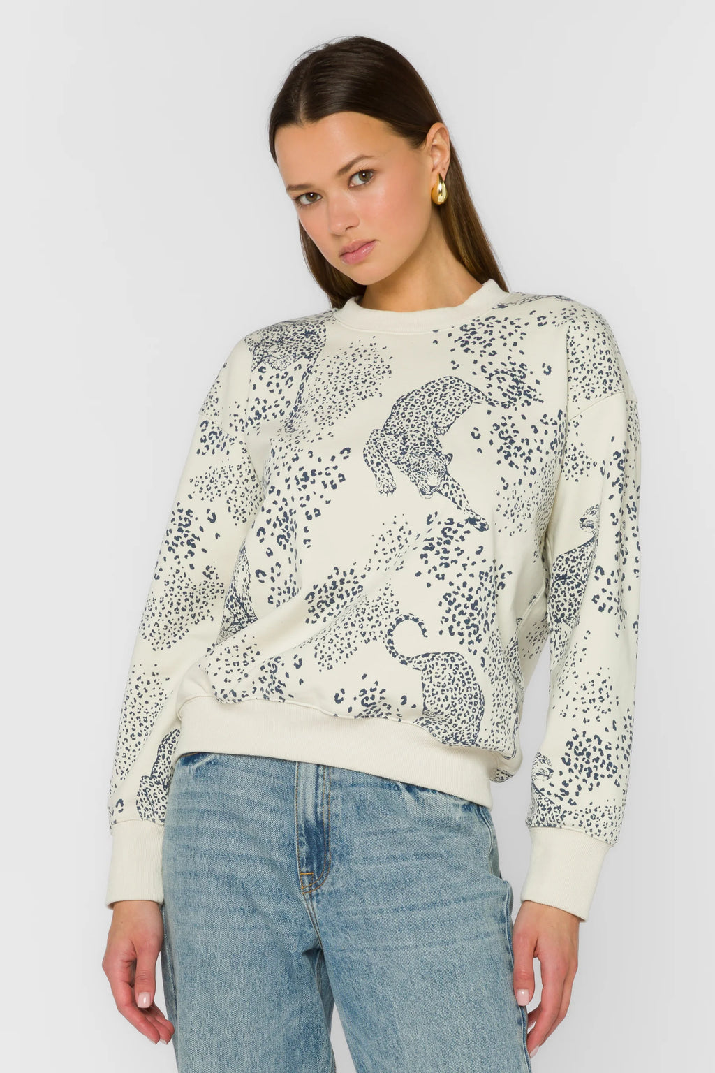 Lux Navy Leopard Sweatshirt