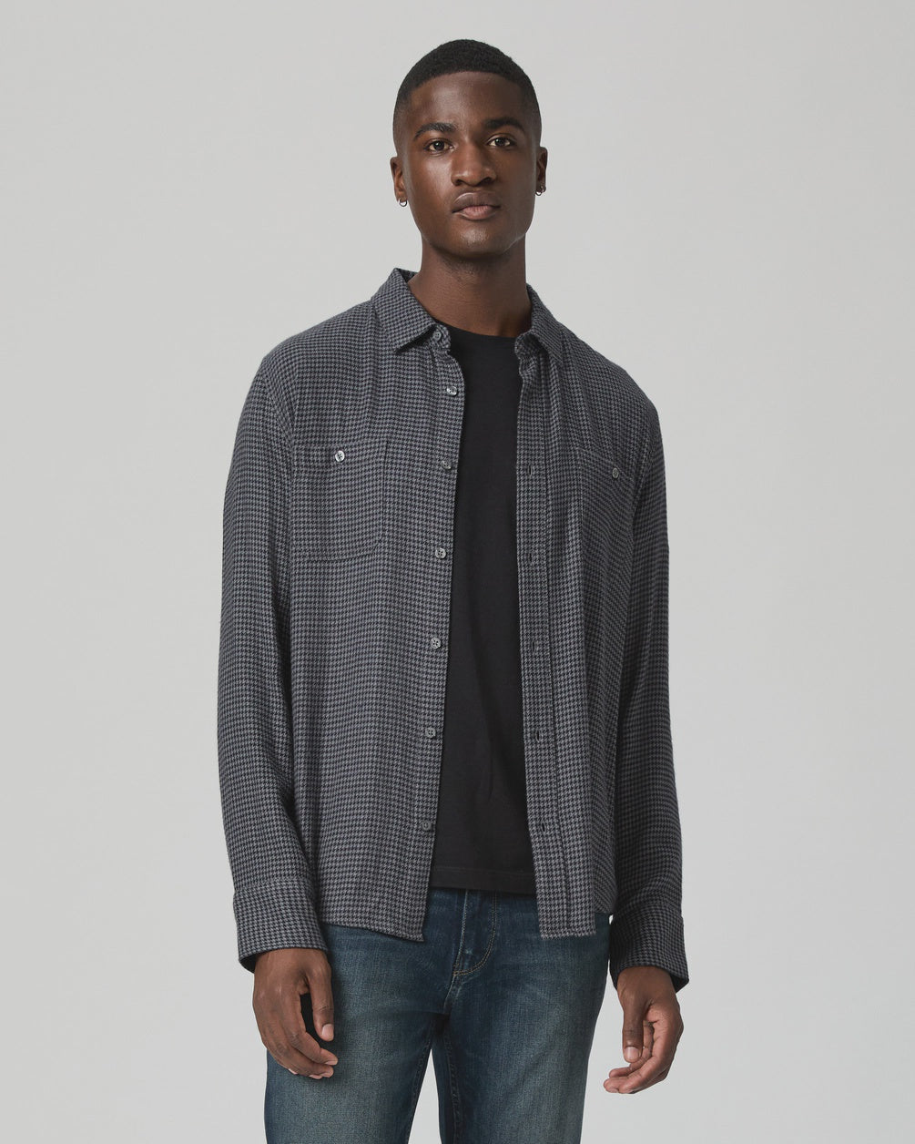 Everett Shirt-Dark Navy/Blue Ash