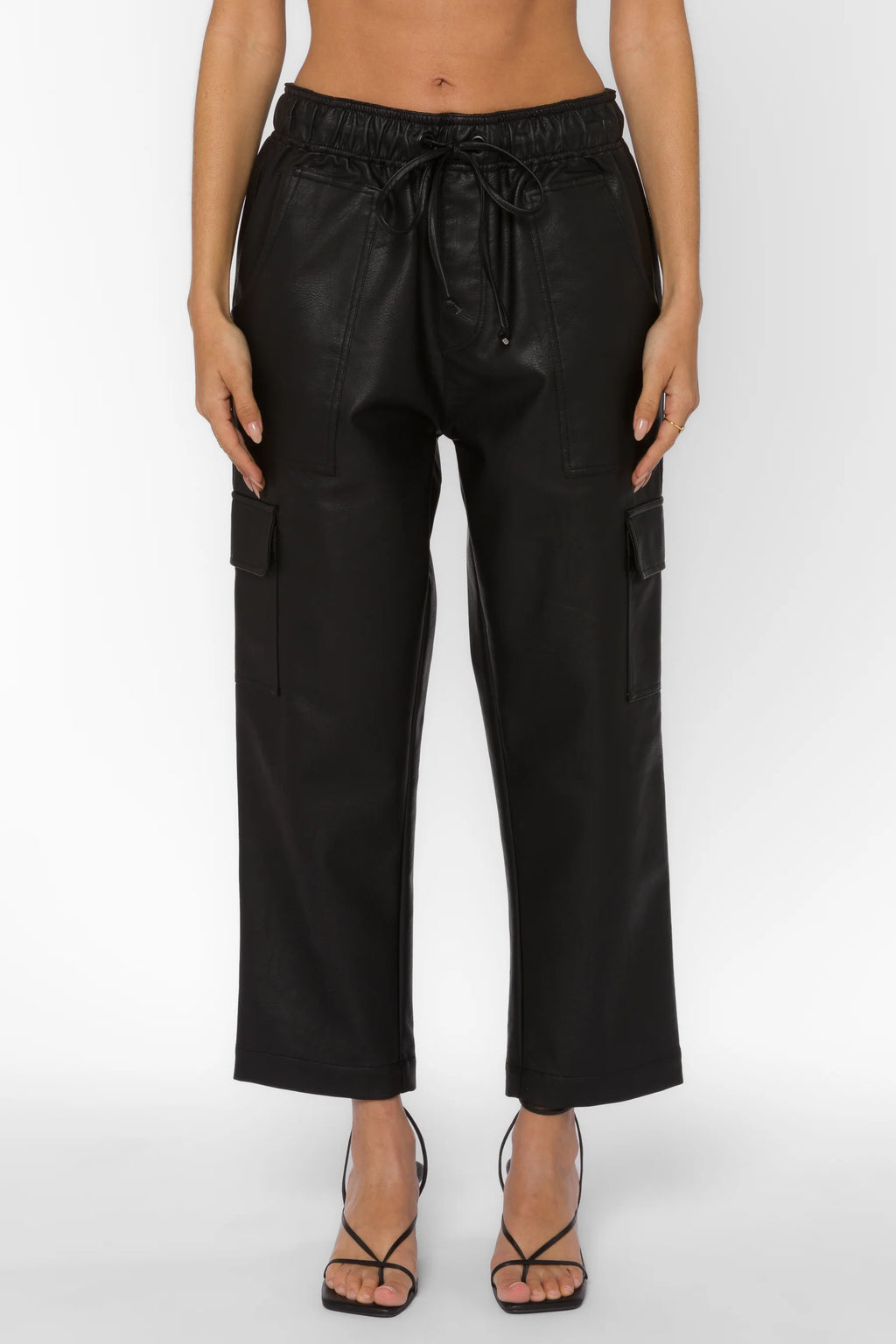 Mario Black Vegan Leather Pants