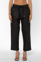 Mario Black Vegan Leather Pants