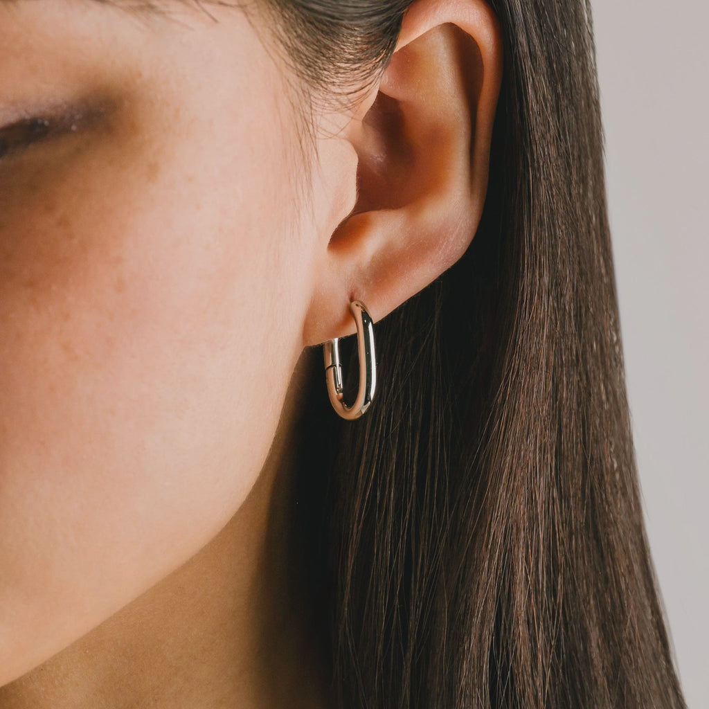 Midi Paperclip Puff Hoop Earring