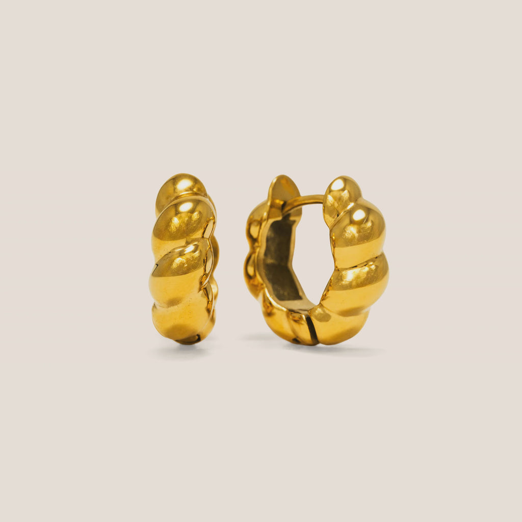 Croissant Puff Hoop Earrings