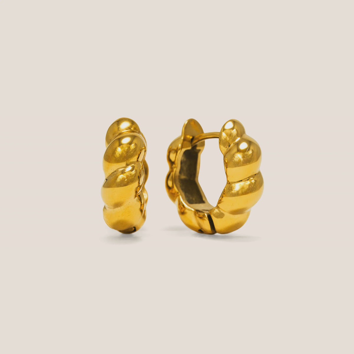 Croissant Puff Hoop Earrings