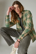 Plaid Chunky Twill Utility Long Sleeve Shirt