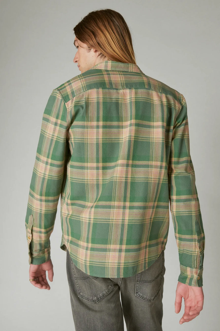 Plaid Chunky Twill Utility Long Sleeve Shirt