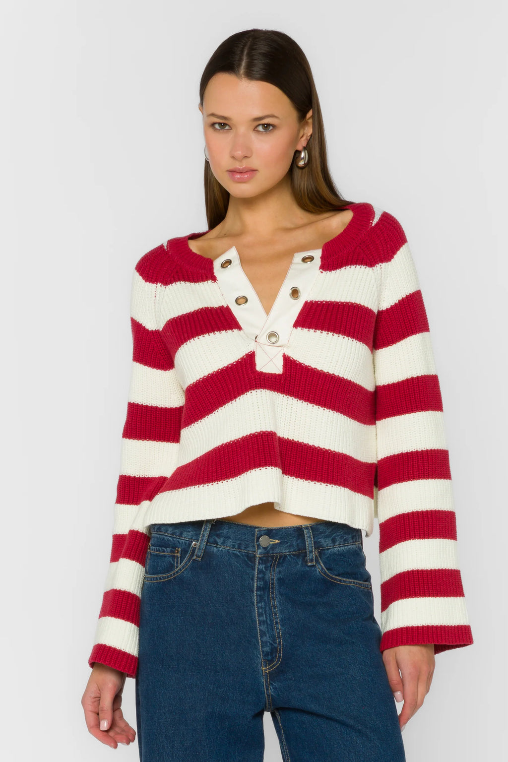 Sapphire Red Stripe Sweater