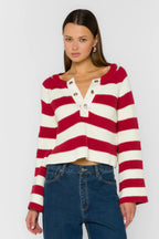 Sapphire Red Stripe Sweater