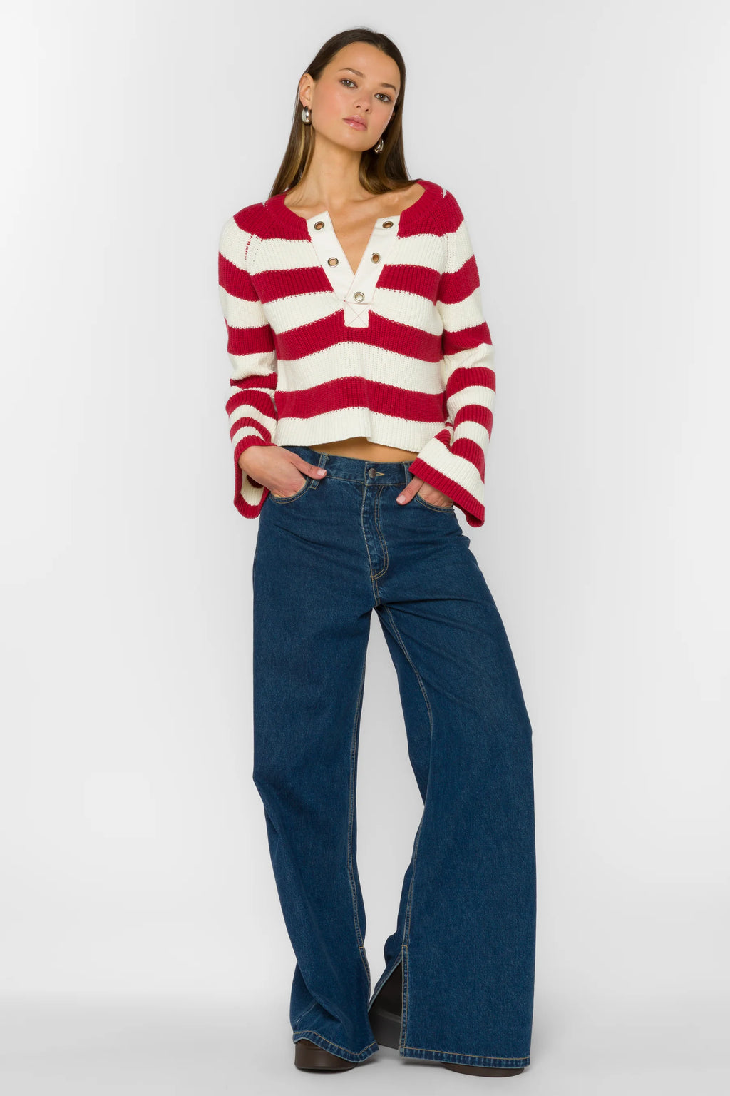 Sapphire Red Stripe Sweater