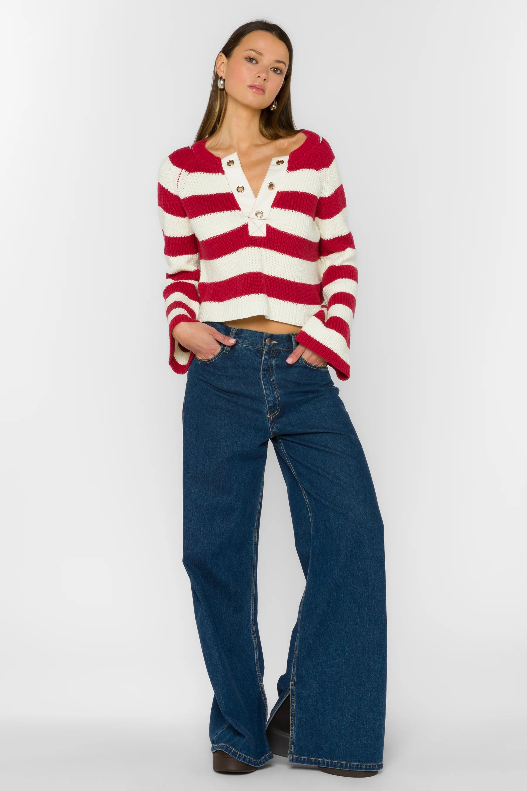 Sapphire Red Stripe Sweater